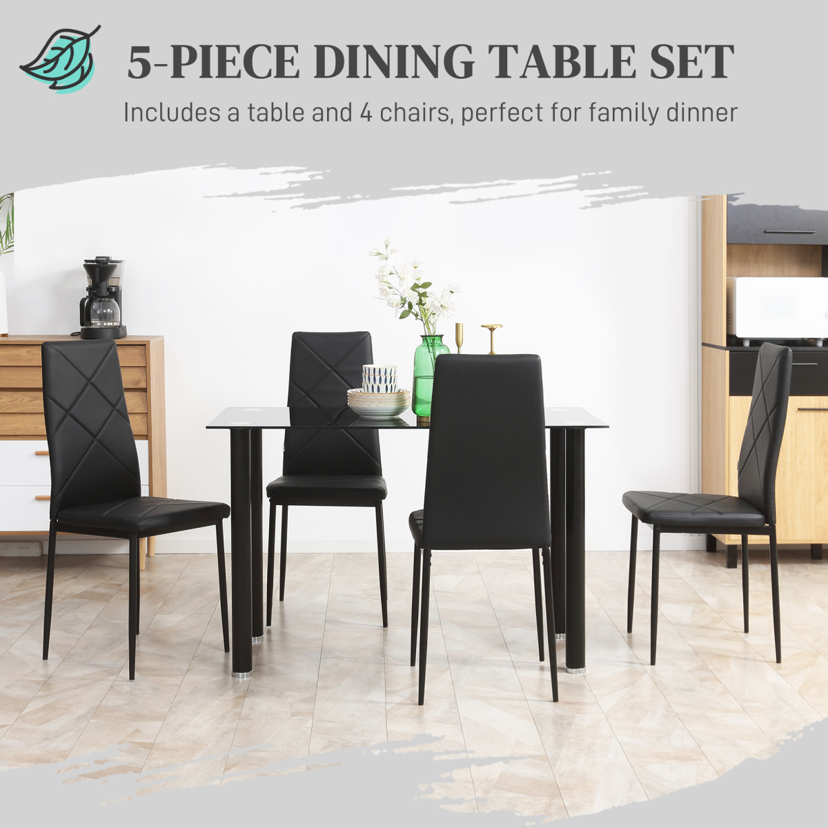 Modern dining table set for four with padded chairs.3.png
