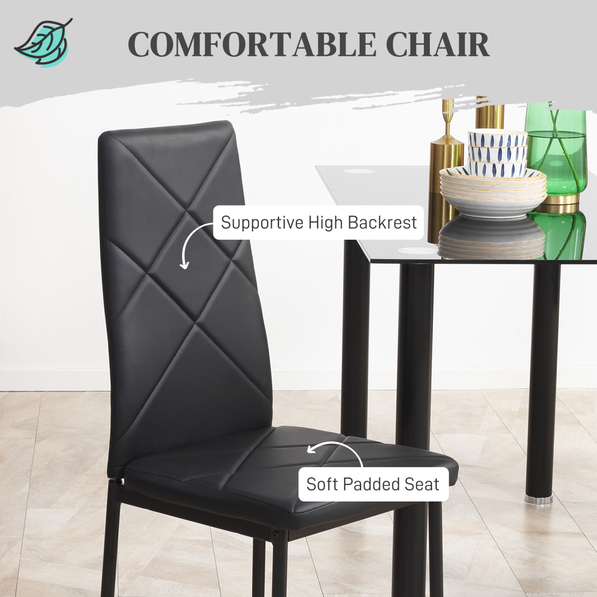 Modern dining table set for four with padded chairs.4.png