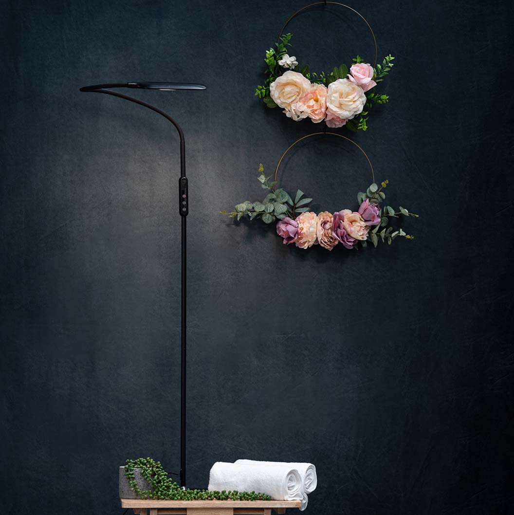 Lumina modern floor lamp with soft ambient glow.