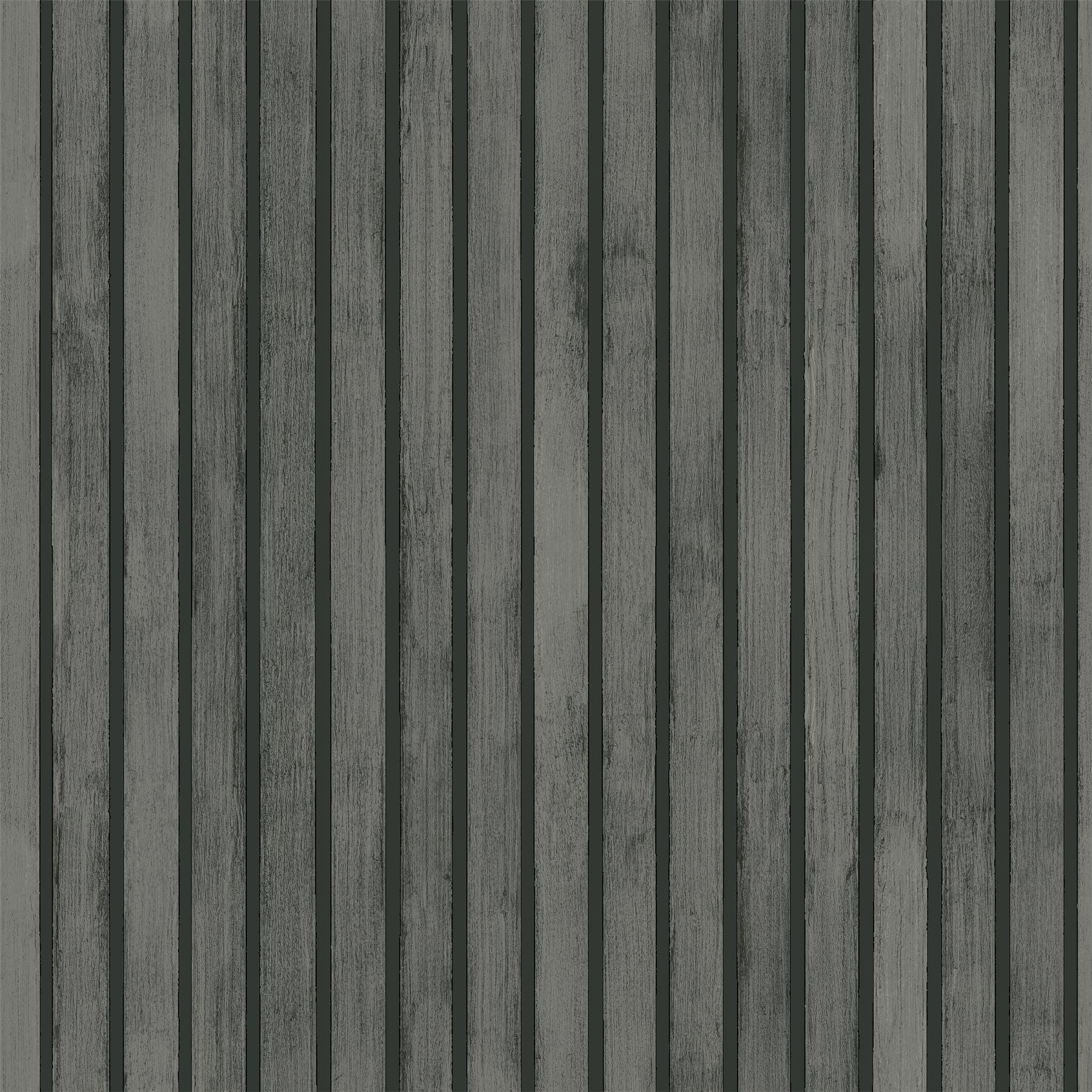 Charcoal grey decorative wood slat wall panel.