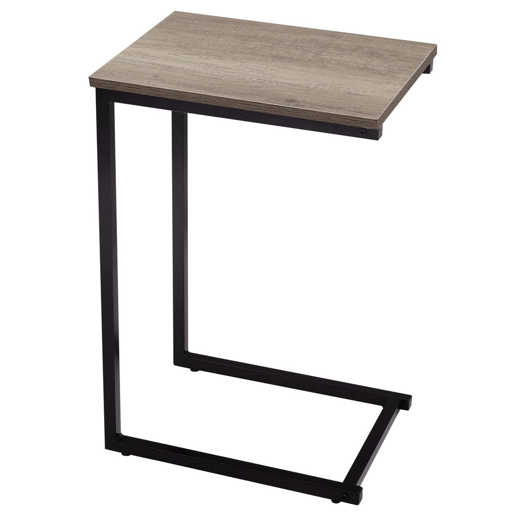 Black C‑shaped slide‑under side table.
