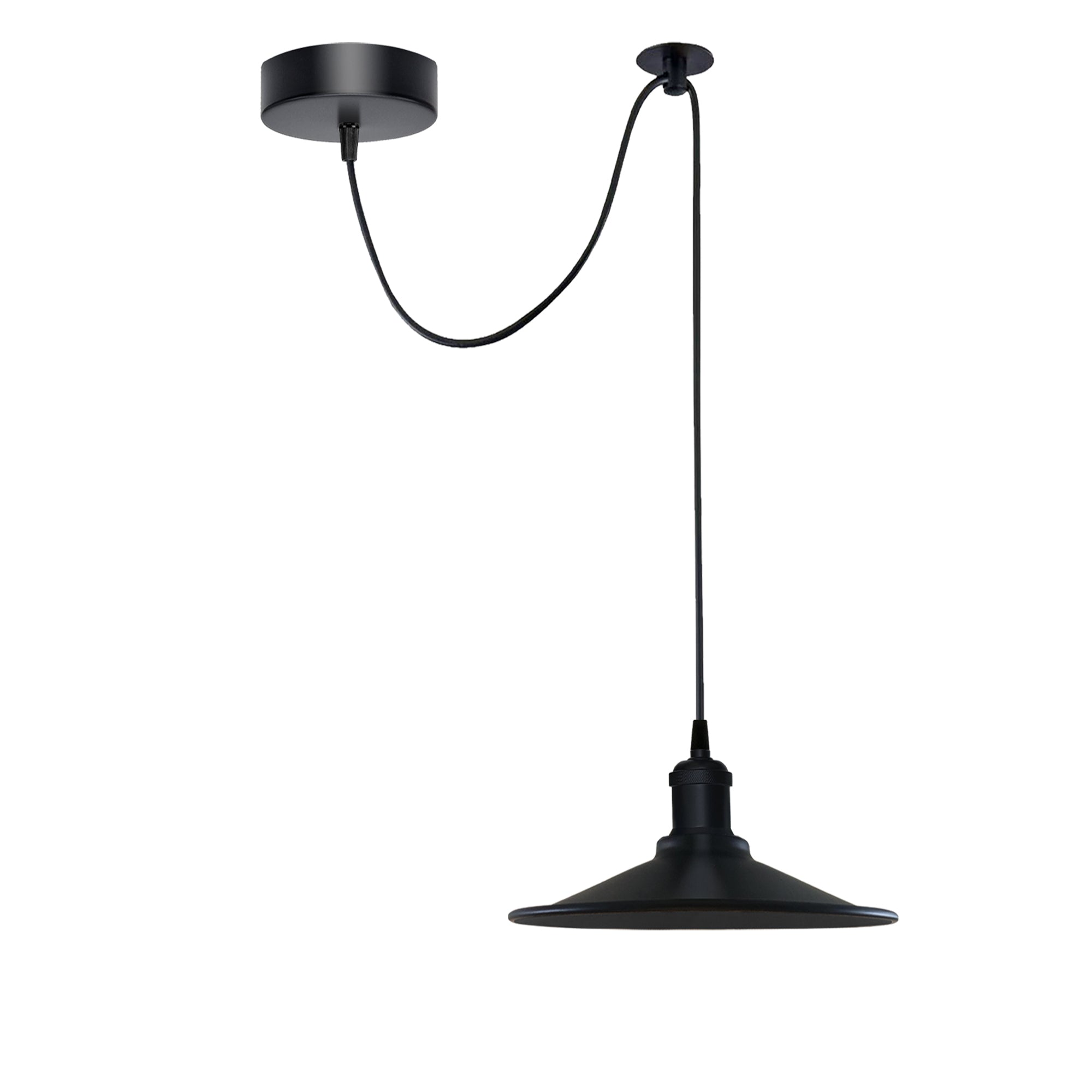 “Black cone‑shade pendant light — vintage industrial design”