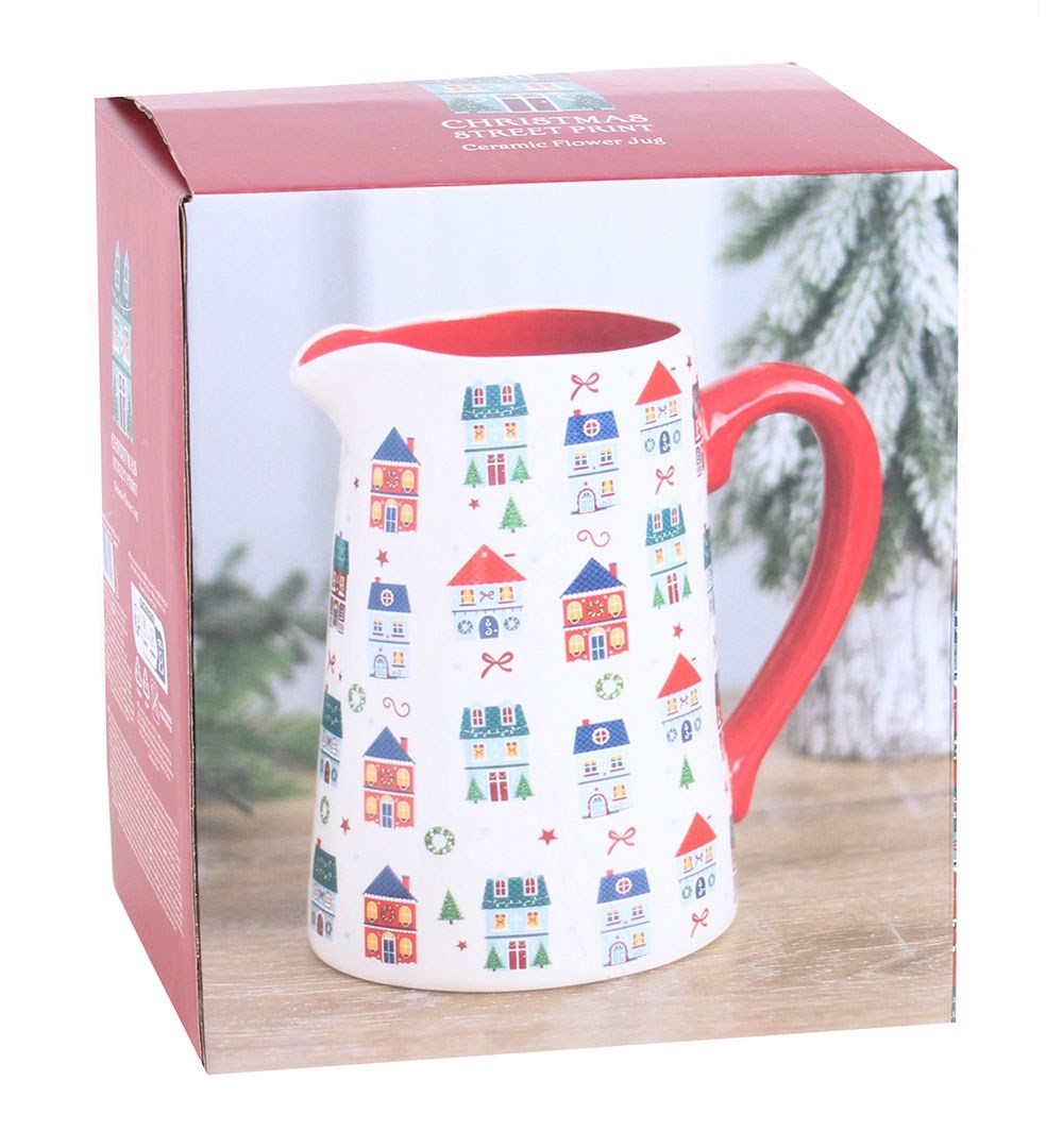 Christmas Village Ceramic Jug