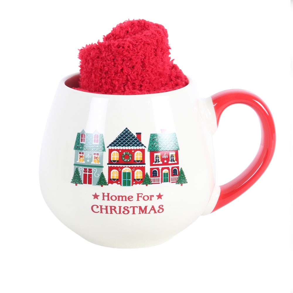 Home for Christmas Mug and Cosy Socks Set