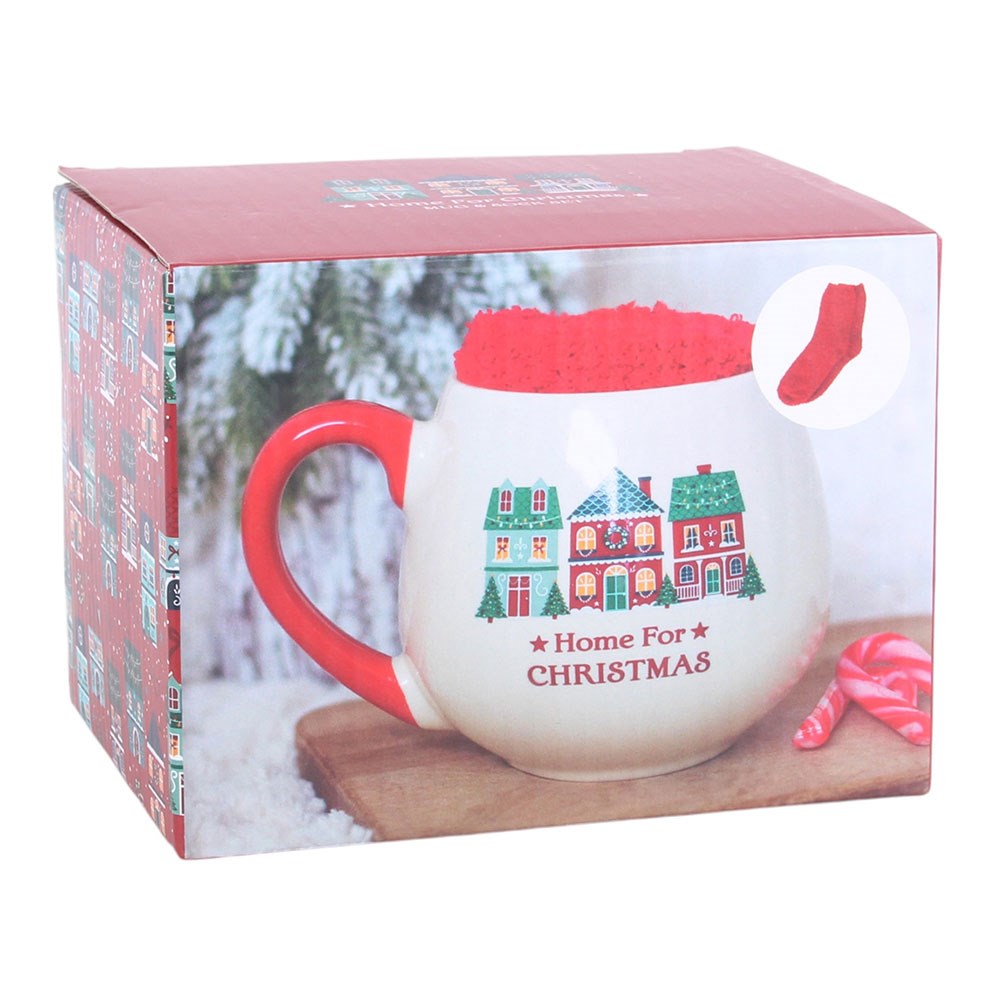 Home for Christmas Mug and Cosy Socks Set