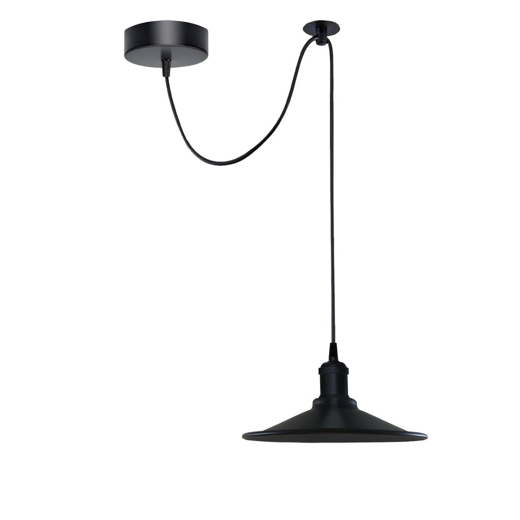 “Black cone‑shade pendant light — vintage industrial design”