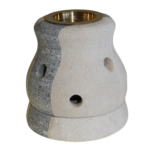 Carved Sandstone Oil Burner – Curved