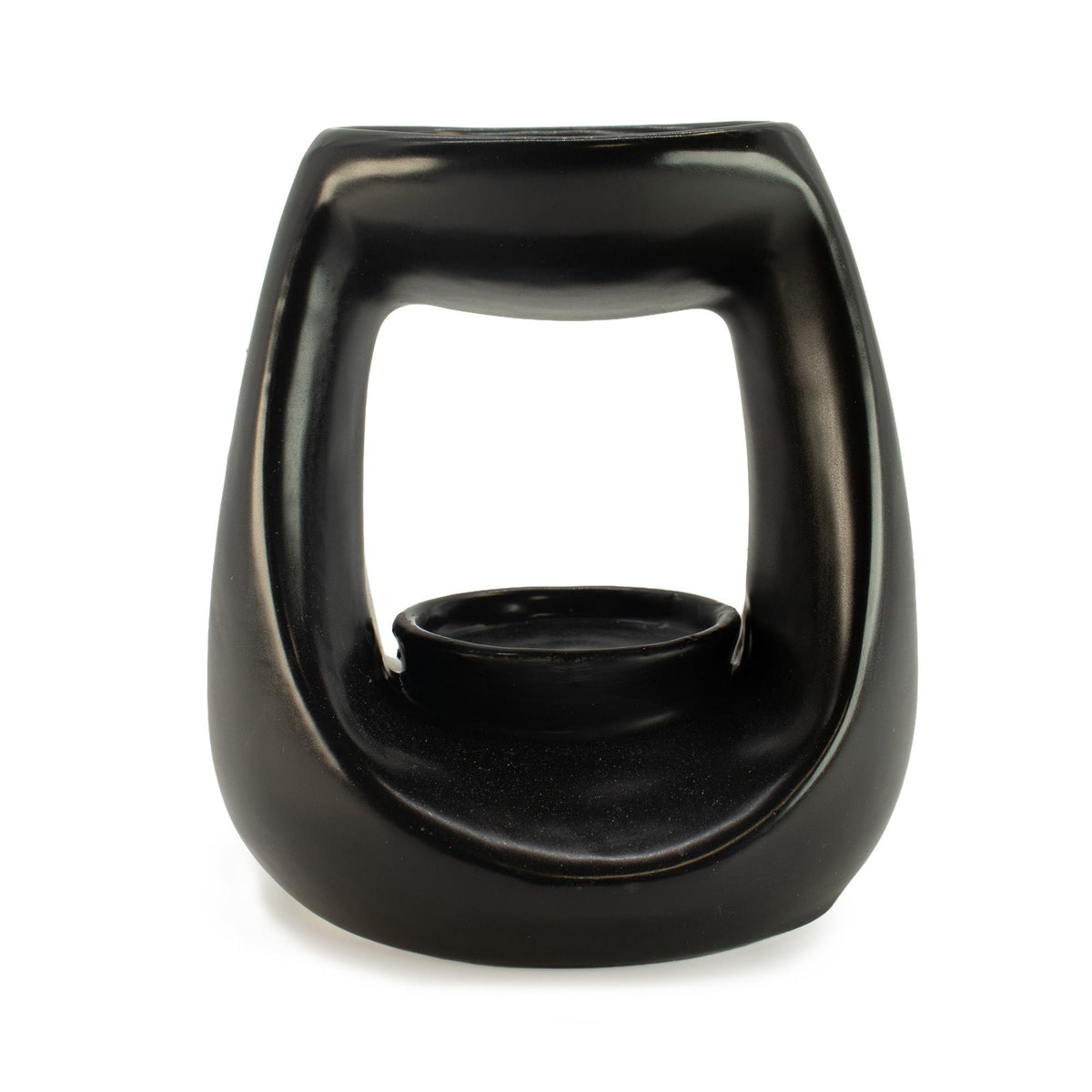 Large Oval Pebble Ceramic Oil Burner – Matt Black