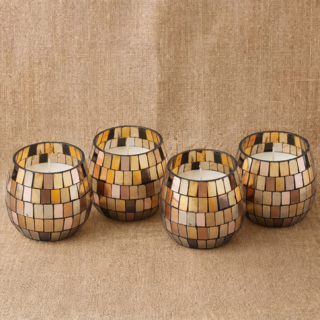 Amber Mosaic Glass Candle – Small – alternative view 3
