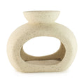 Oval Pebble Ceramic Oil Burner – Speckled Off-White