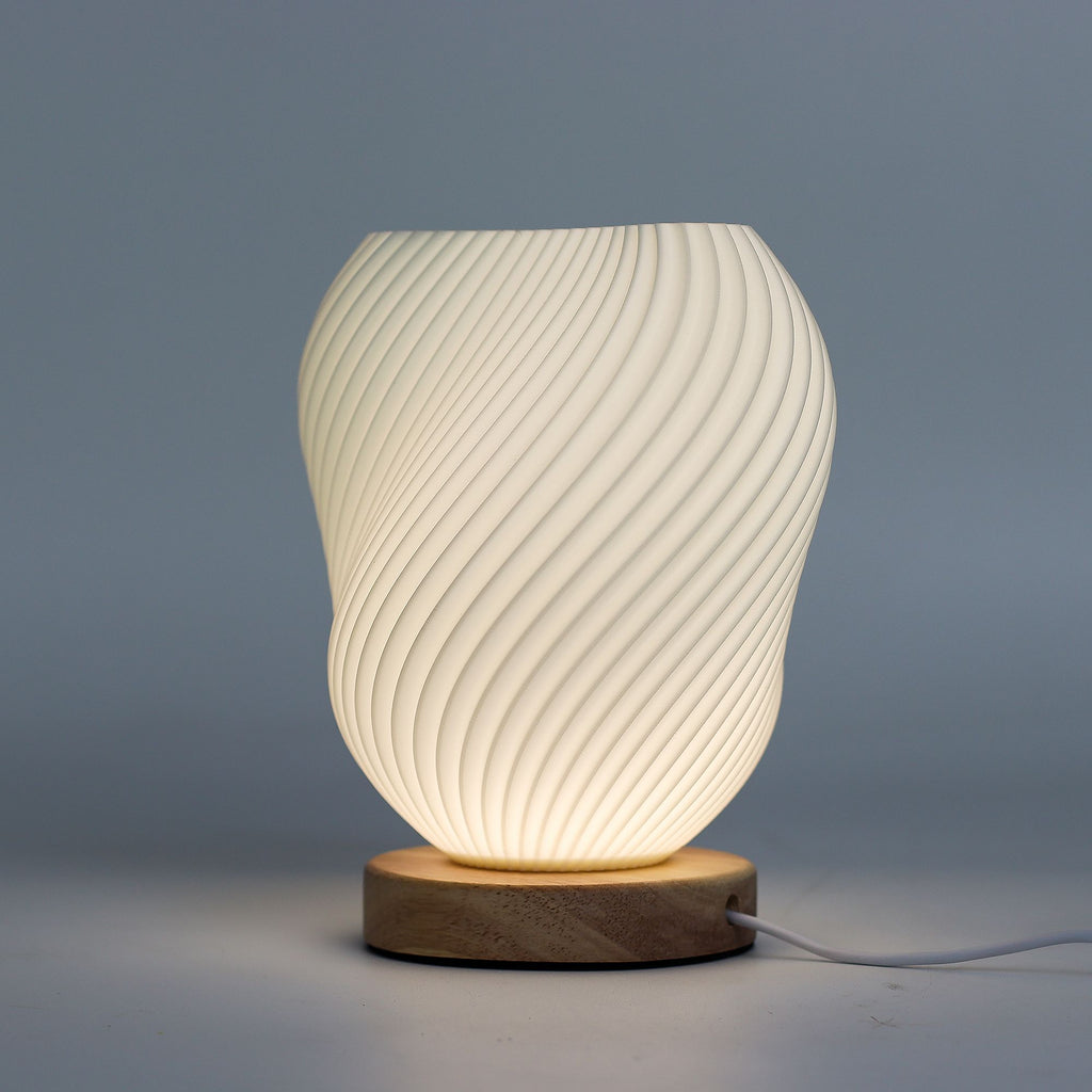 Fluted Cordless Table Lamp, Shell – alternative view 3