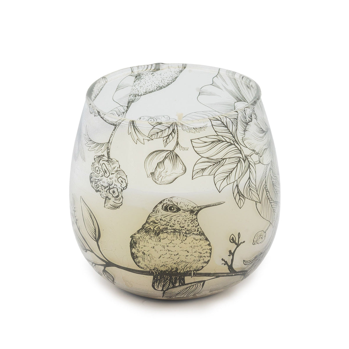 Drawn by Flame Illustrated Glass Candle – Small