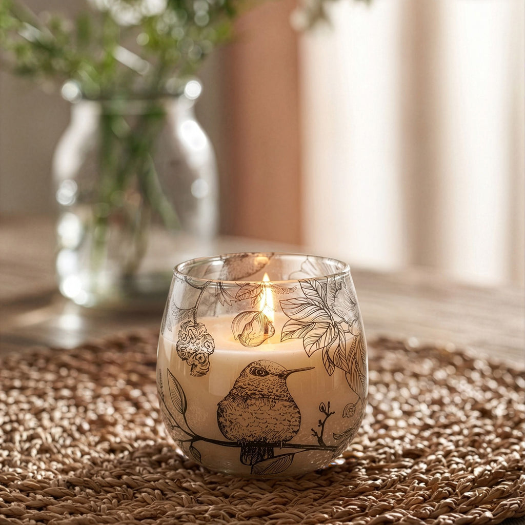 Drawn by Flame Illustrated Glass Candle – Small – alternative view 2