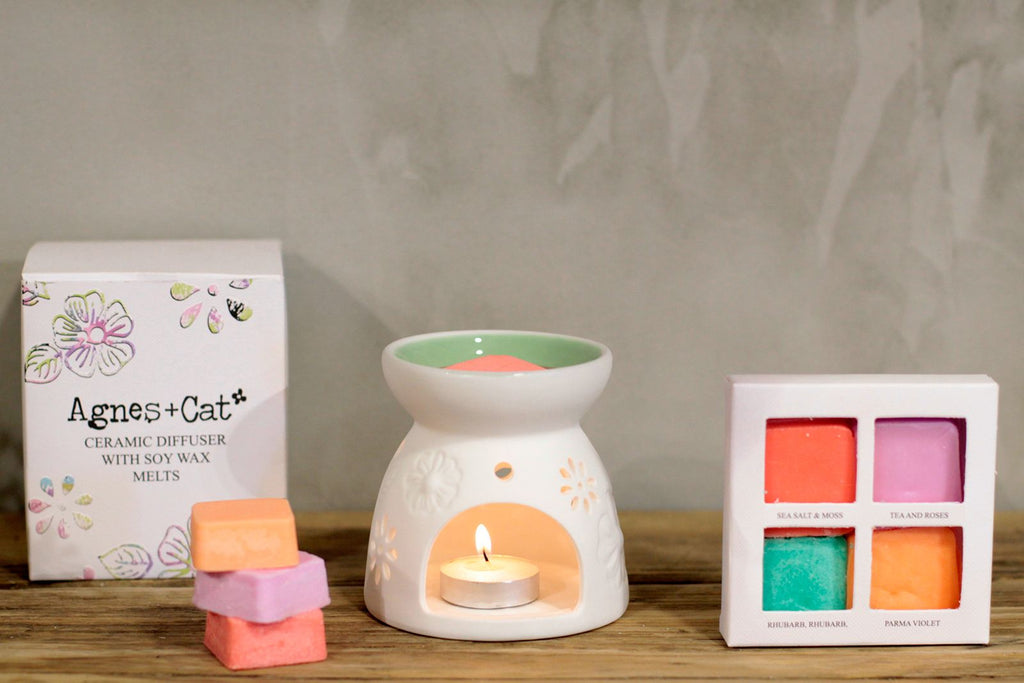 Ceramic Wax Melter & Four Soy Wax Melts