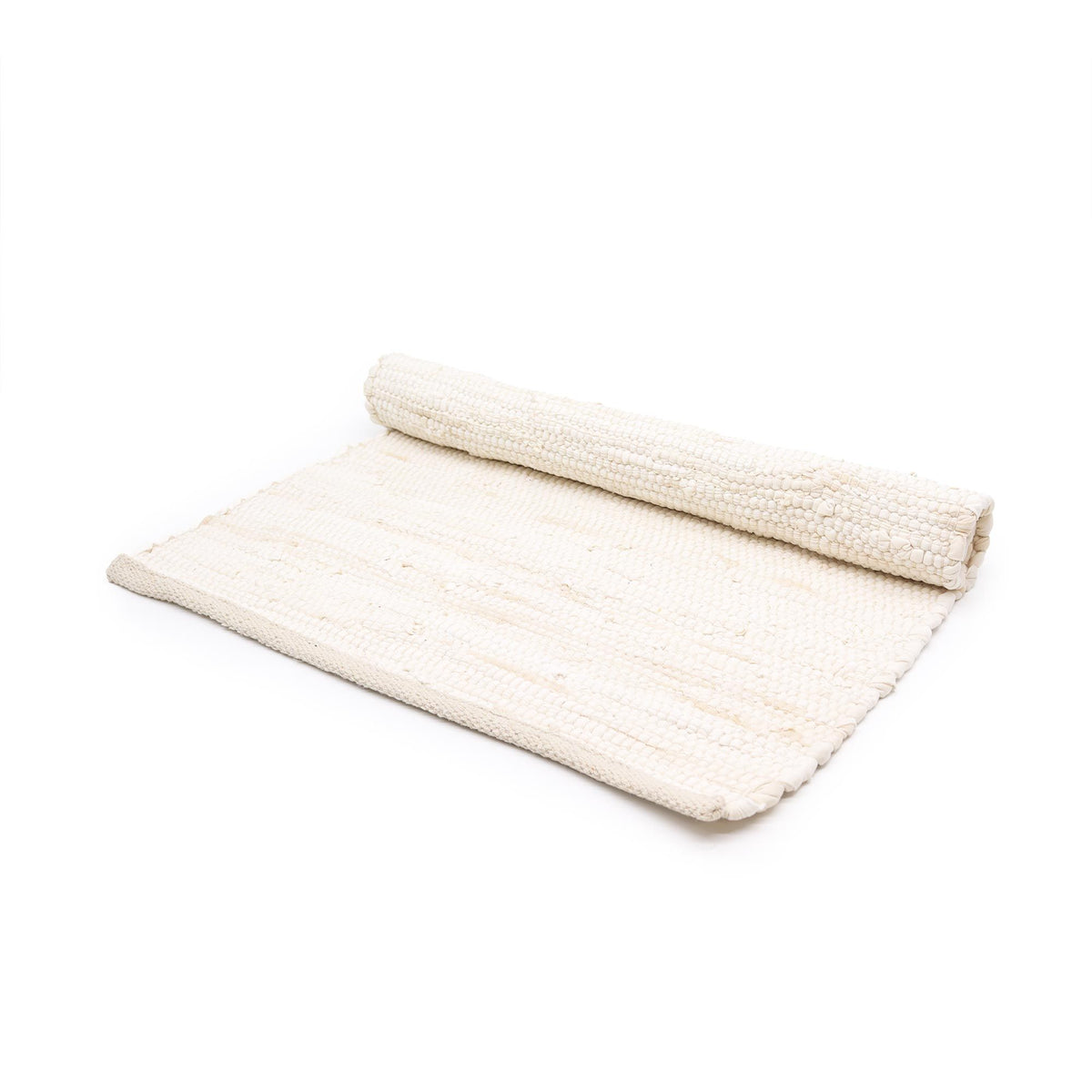 Flatweave Cotton Rug, Cream 50 x 90cm