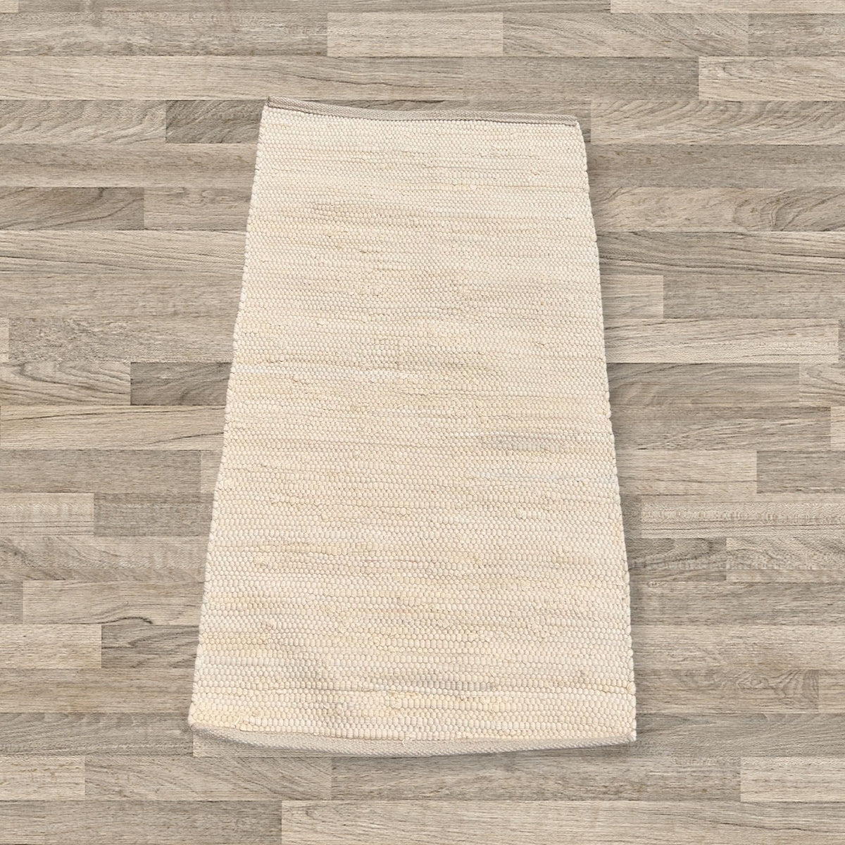 Flatweave Cotton Rug, Cream 50 x 90cm