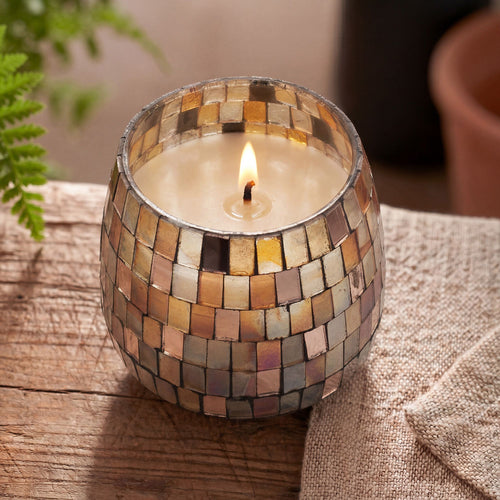 Amber Mosaic Glass Candle – Medium – alternative view 2