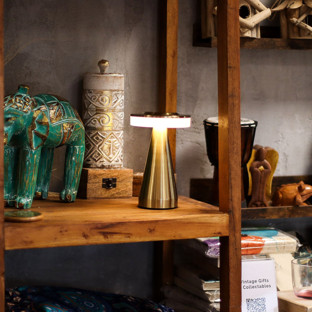 Cordless Stem Table Lamp, Brushed Gold – alternative view 2