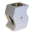 Carved Sandstone Oil Burner – Stepped Wave