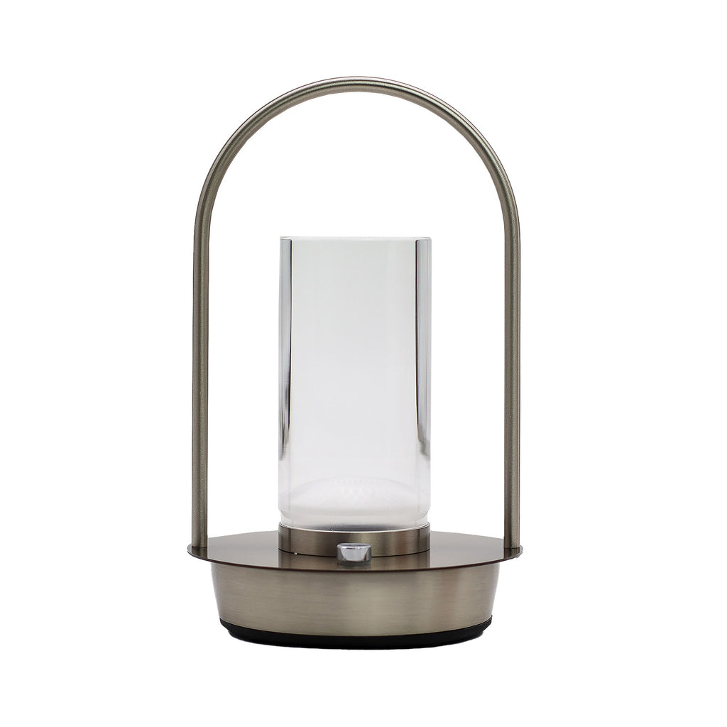 Cordless Glass Lantern Lamp, Antique Brass – alternative view 4
