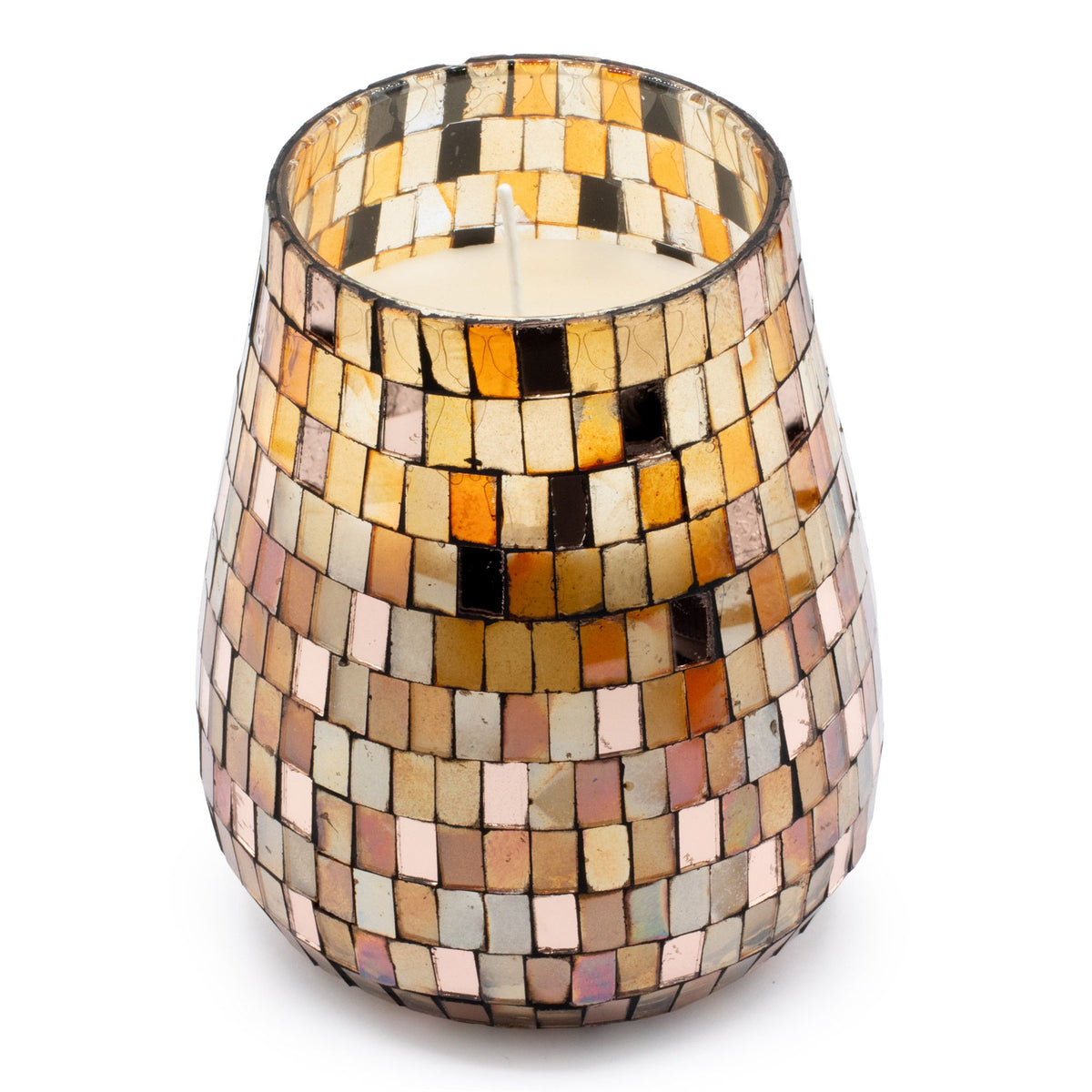 Amber Mosaic Glass Candle – Tall – alternative view 5
