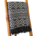 Cotton Tassel Throw, Slate Geometric