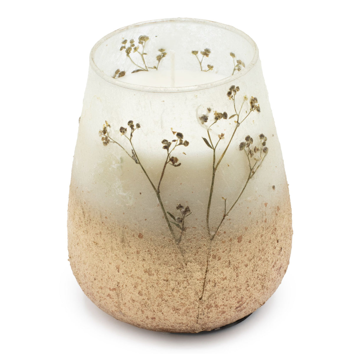 Wildlight Woods Pressed Flower Glass Candle – Tall – alternative view 2