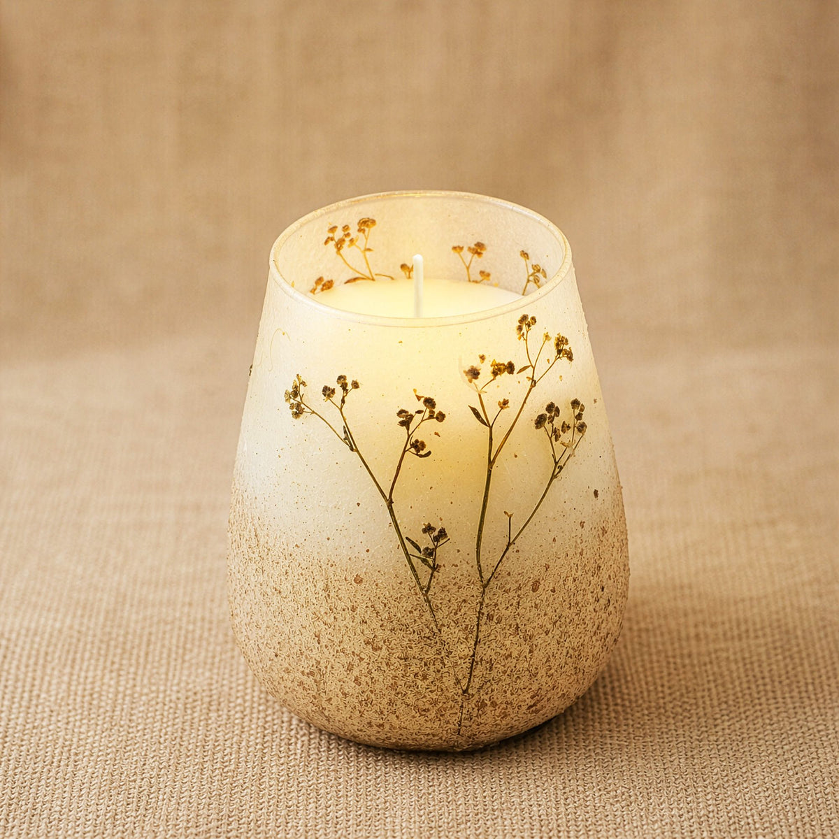 Wildlight Woods Pressed Flower Glass Candle – Tall – alternative view 4
