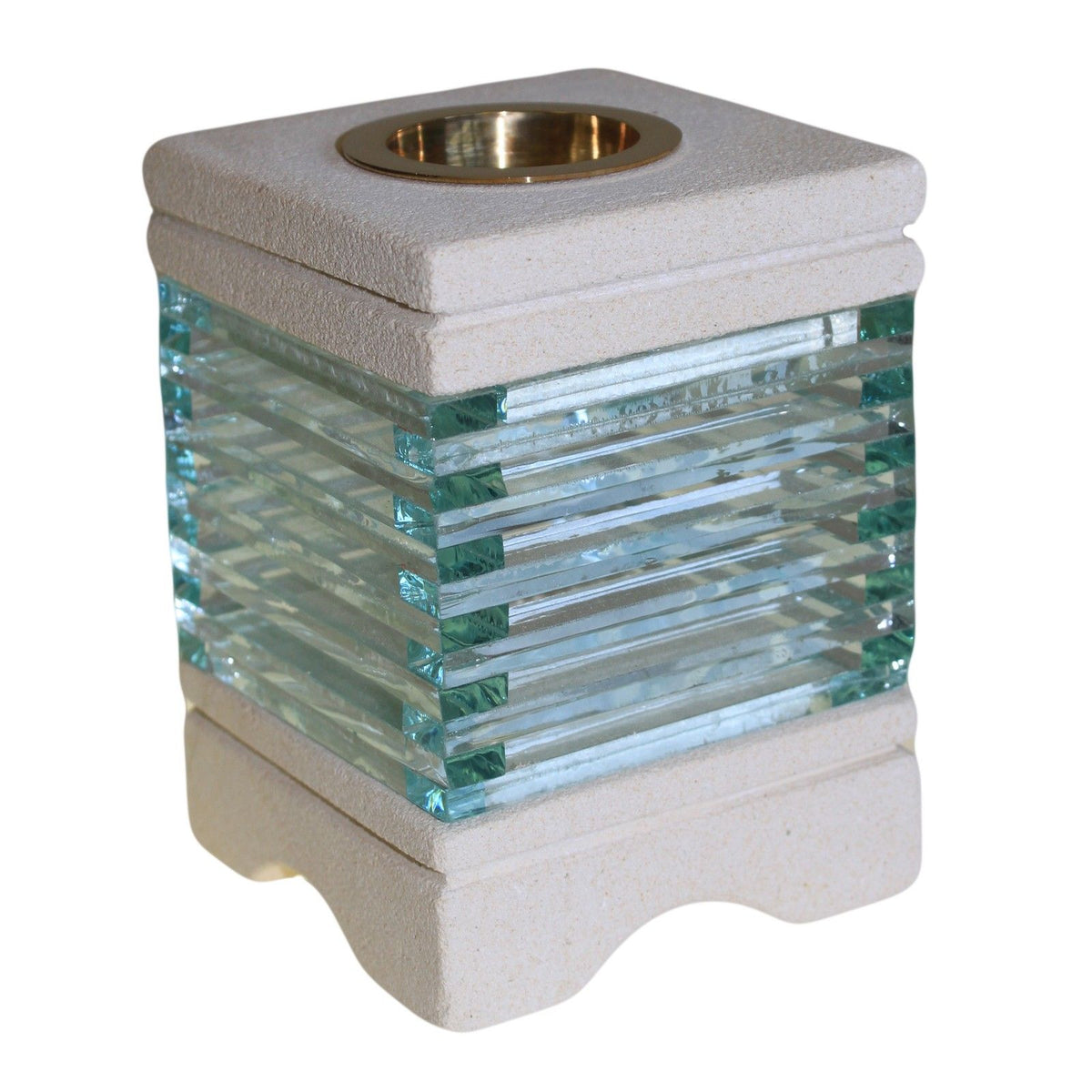 Sandstone & Glass Oil Burner – Square Brick