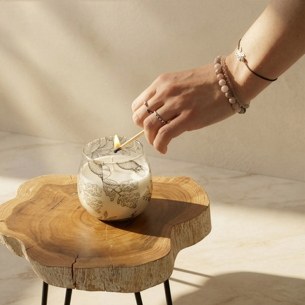 Drawn by Flame Illustrated Glass Candle – Small – alternative view 7