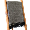 Cotton Tassel Throw, Charcoal Weave