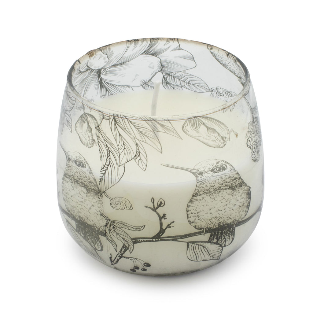 Drawn by Flame Illustrated Glass Candle – Medium