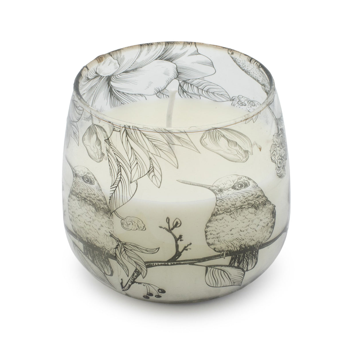 Drawn by Flame Illustrated Glass Candle – Medium