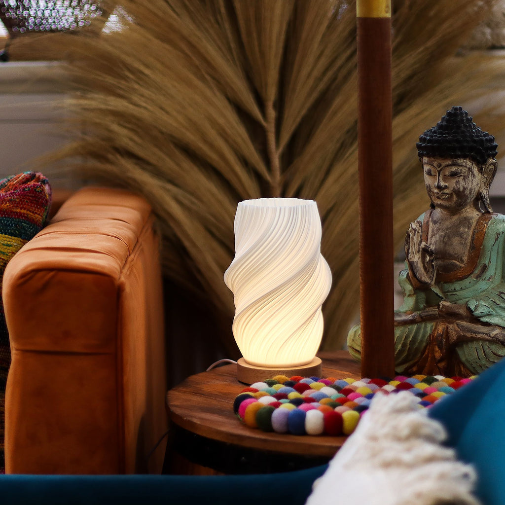 Fluted Cordless Table Lamp, Cloud – alternative view 3
