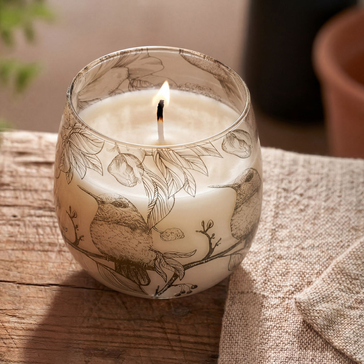 Drawn by Flame Illustrated Glass Candle – Medium – alternative view 5