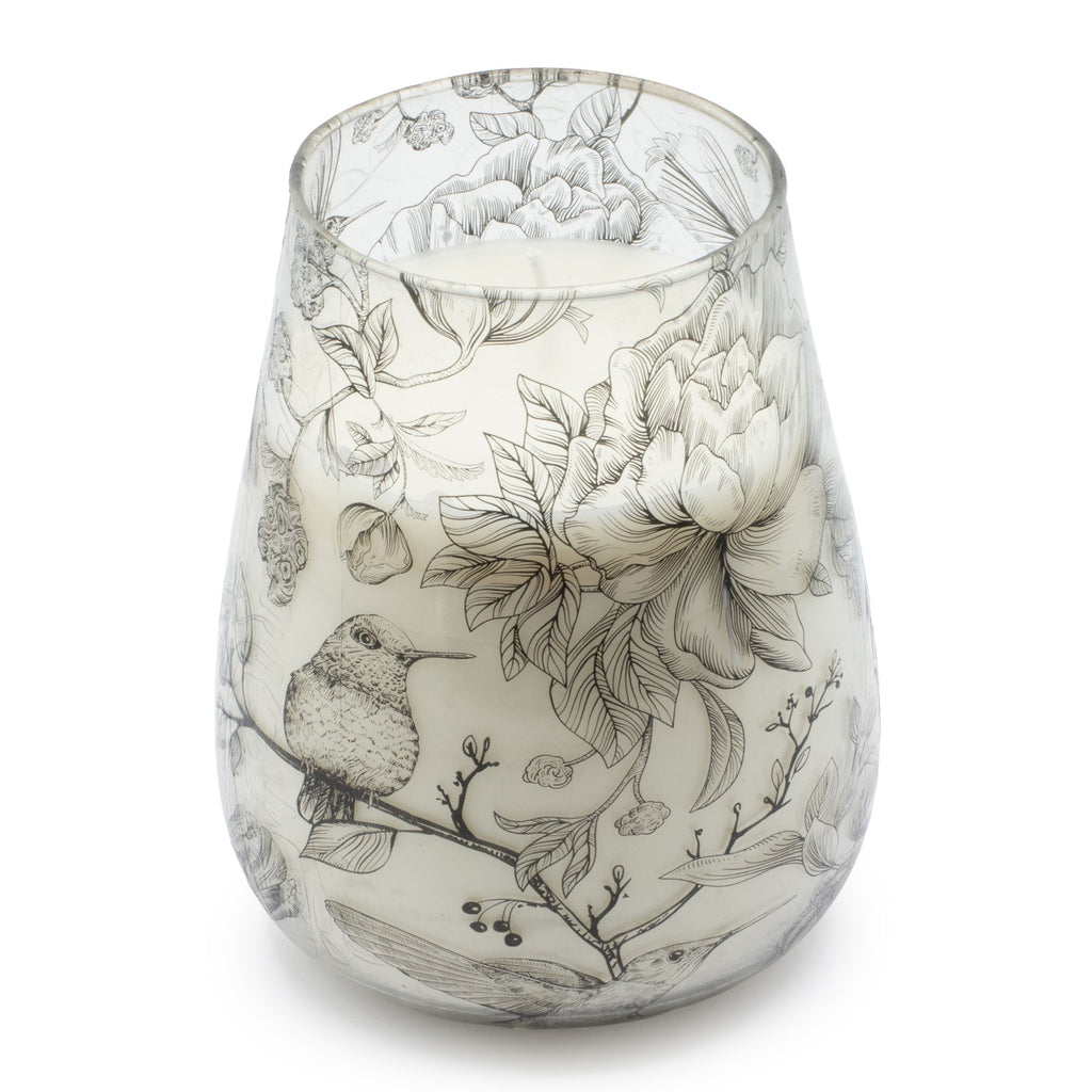Drawn by Flame Illustrated Glass Candle – Tall