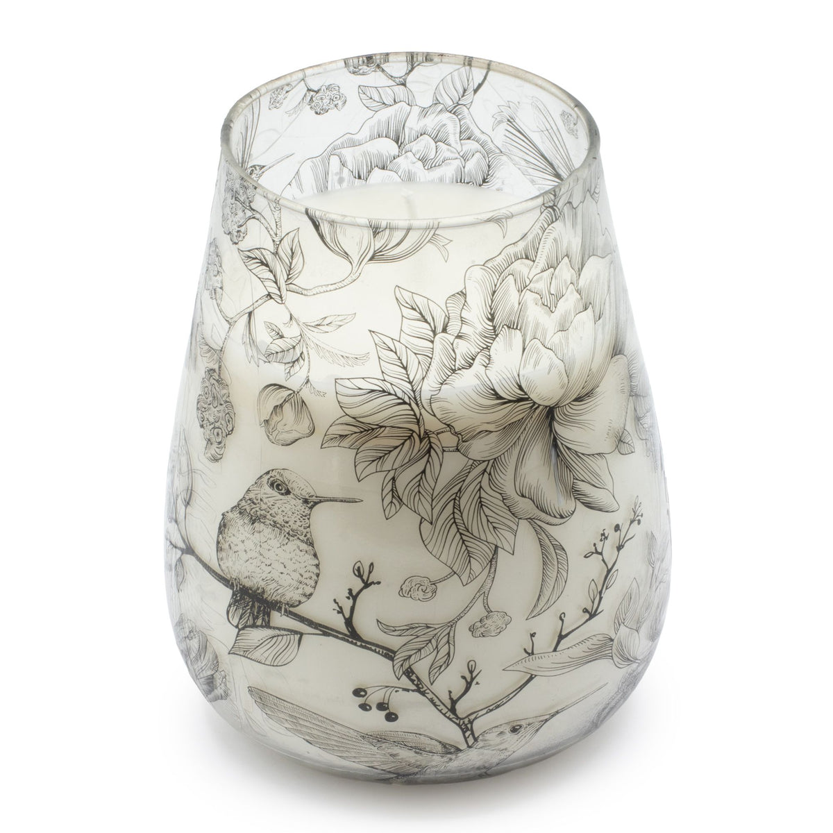 Drawn by Flame Illustrated Glass Candle – Tall