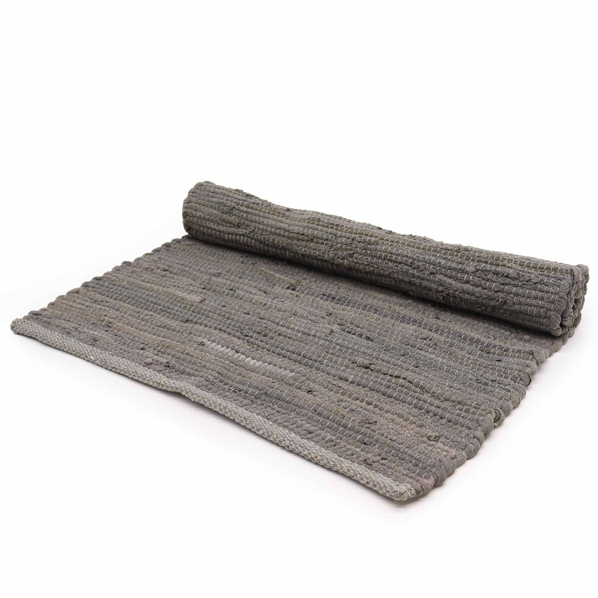 Flatweave Cotton Rug, Charcoal 130 x 170cm