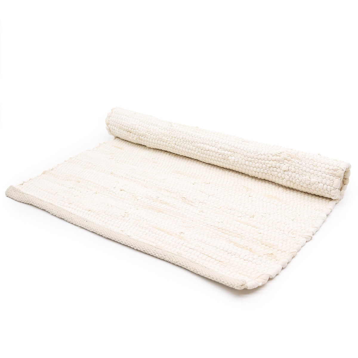 Flatweave Cotton Rug, Cream 130 x 170cm
