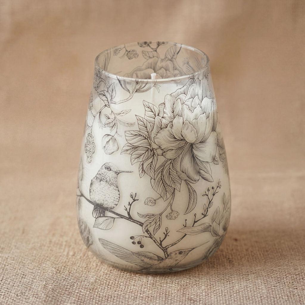 Drawn by Flame Illustrated Glass Candle – Tall – alternative view 3