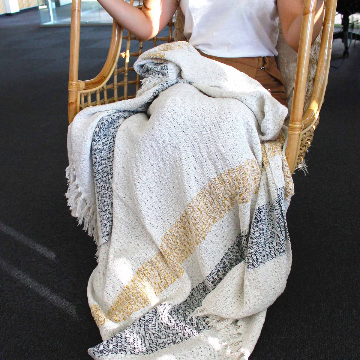 Cotton Tassel Throw, Oatmeal