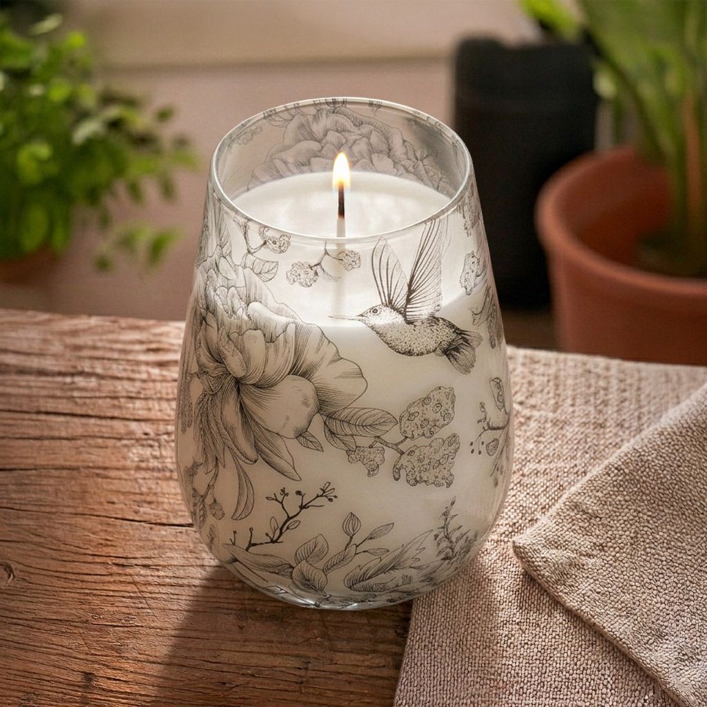 Drawn by Flame Illustrated Glass Candle – Tall – alternative view 4