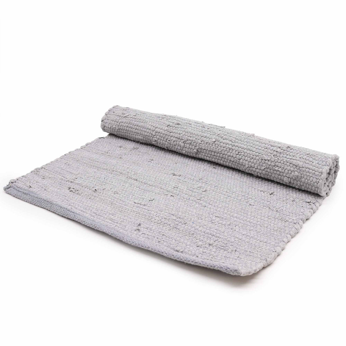 Flatweave Cotton Rug, Pale Grey 130 x 170cm