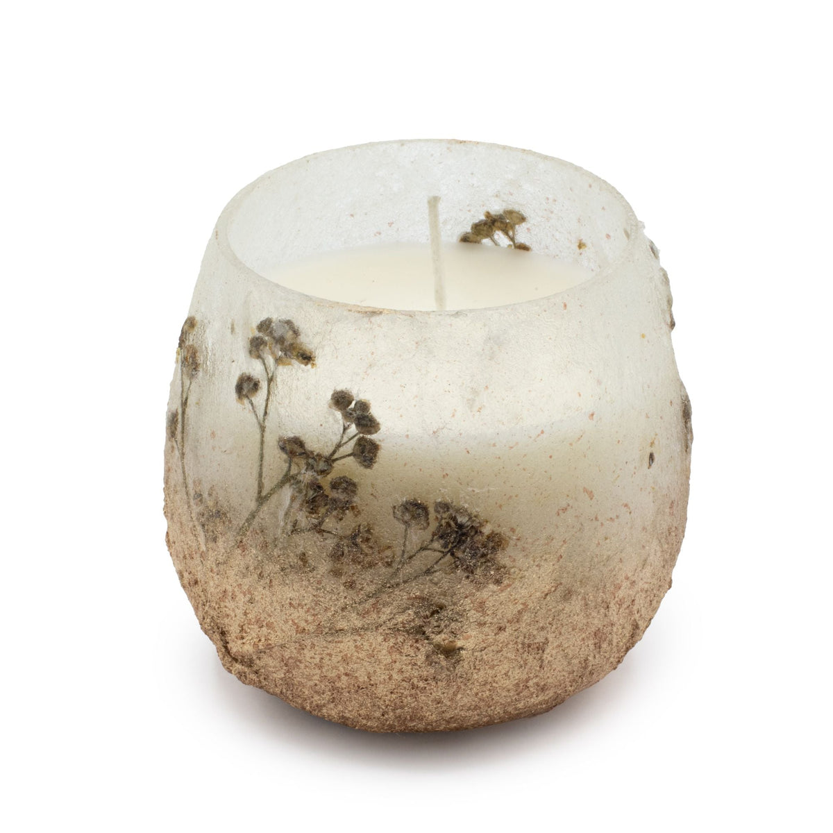 Wildlight Woods small pressed flower glass candle