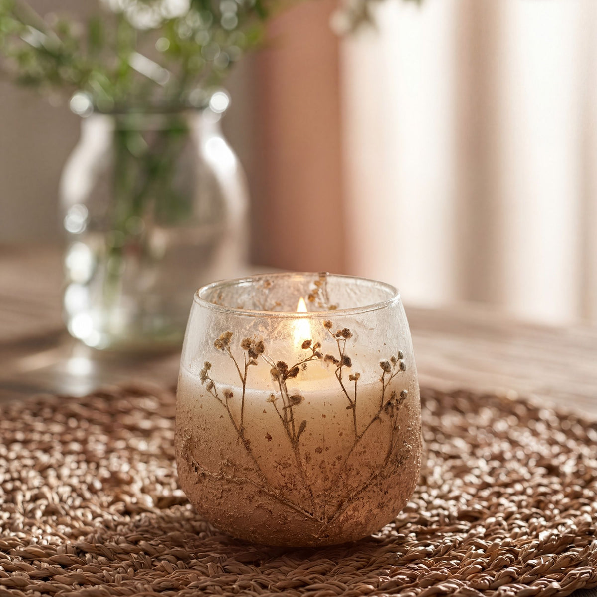 Wildlight Woods Pressed Flower Glass Candle – Small – alternative view 2