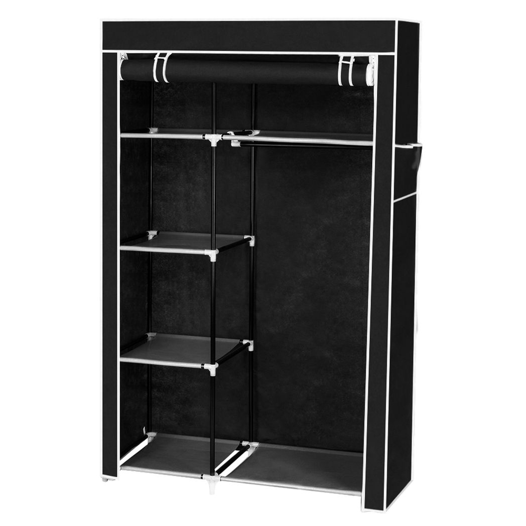 {
  "title": "Portable Closet Storage Organizer Wardrobe Clothes Rack with Shelves, Black",
  "description": "Portable closet storage organizer with a clothes rack and shelves. Designed to help organize wardrobe items."
}