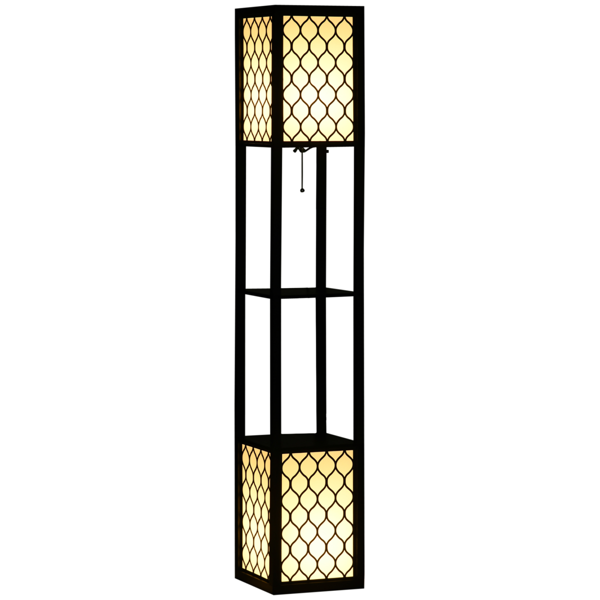 {
  "title": "Floor Lamp with Shelves, 2-Light Modern Standing Lamp for Living Room Bedroom",
  "description": ""
}
