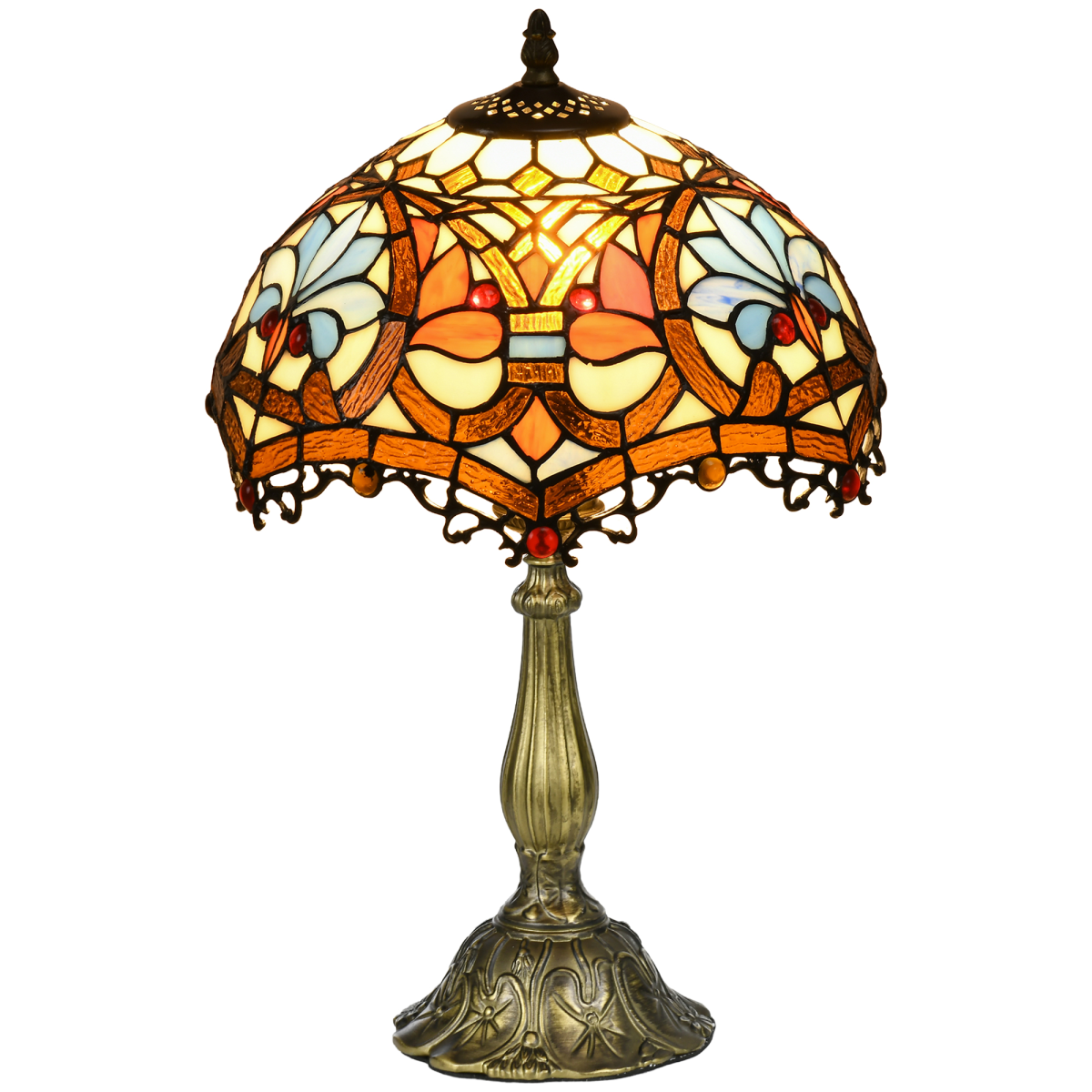 Antique Sunflower Stained Glass Table Lamp