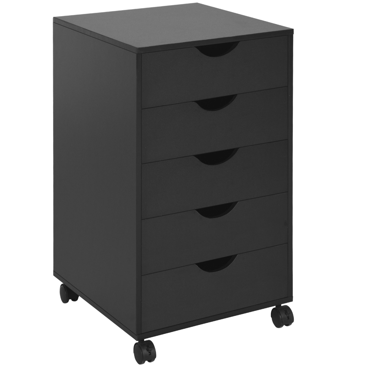 5-Drawer Filing Cabinet with Castors in Black