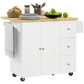 {
  "title": "Drop-Leaf Kitchen Island on Wheels Utility Storage Cart with Drawers & Cabinet",
  "description": ""
}